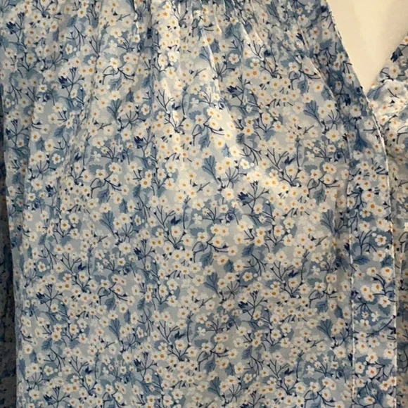 J.Crew Liberty fabric popover blouse Sz M - Picture 2 of 6